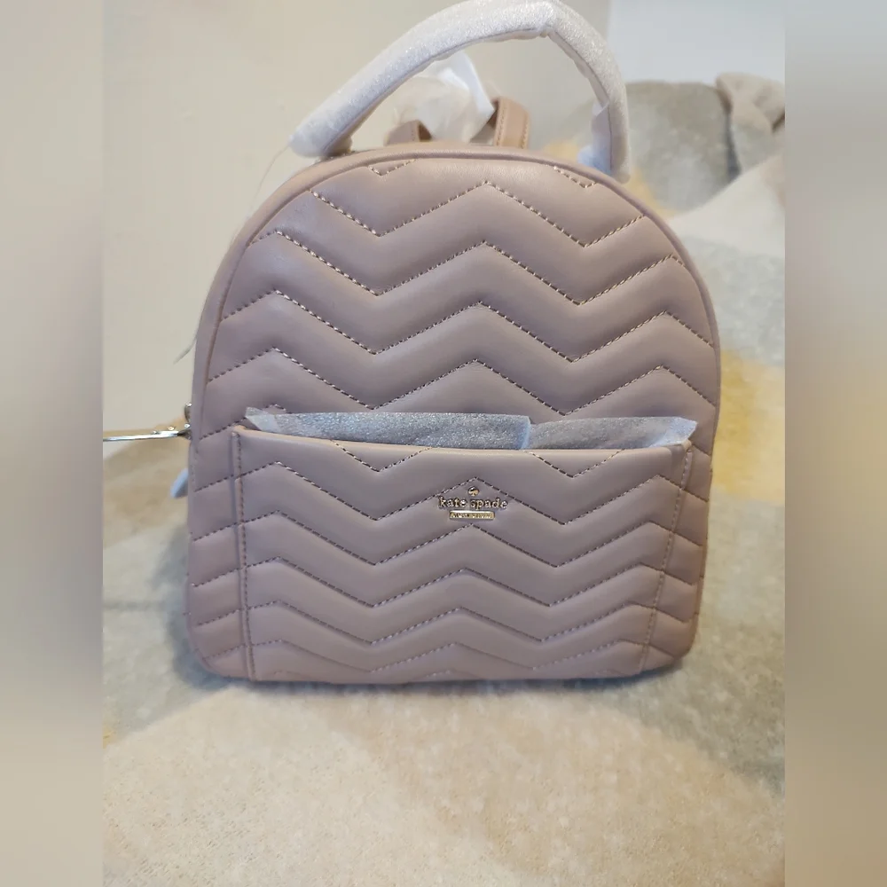 Kate Spade Reese Park Ethel Quilted Leather Backpack Ginger Tea NWT